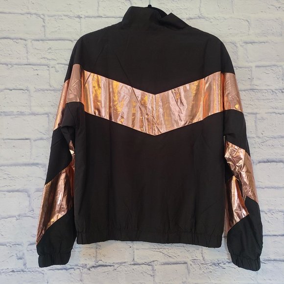 Zyia Pink Shine Rose Gold Metallic Block Jacket Size S - Picture 2 of 7